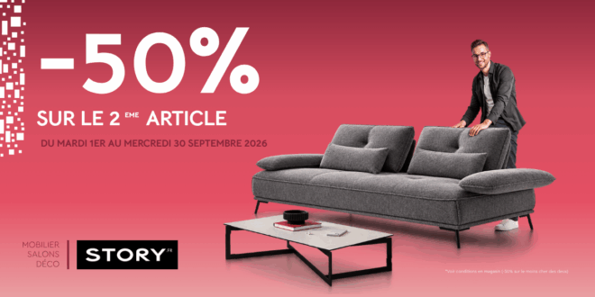 -50% sur le 2eme article - STORY